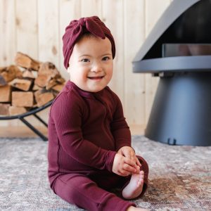Ribbed Zipper Romper in Burgundy