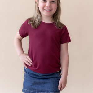Toddler Basic Tee in Burgundy