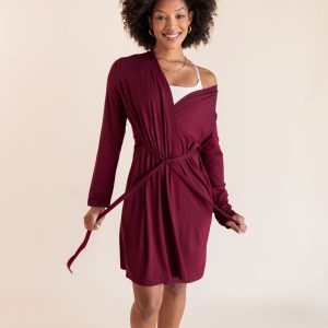 Women's Lounge Robe in Burgundy