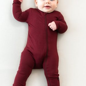 Zippered Romper in Burgundy