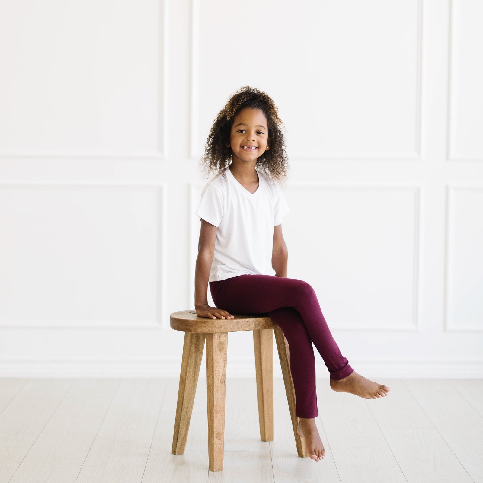 Toddler Leggings in Burgundy - Image 3