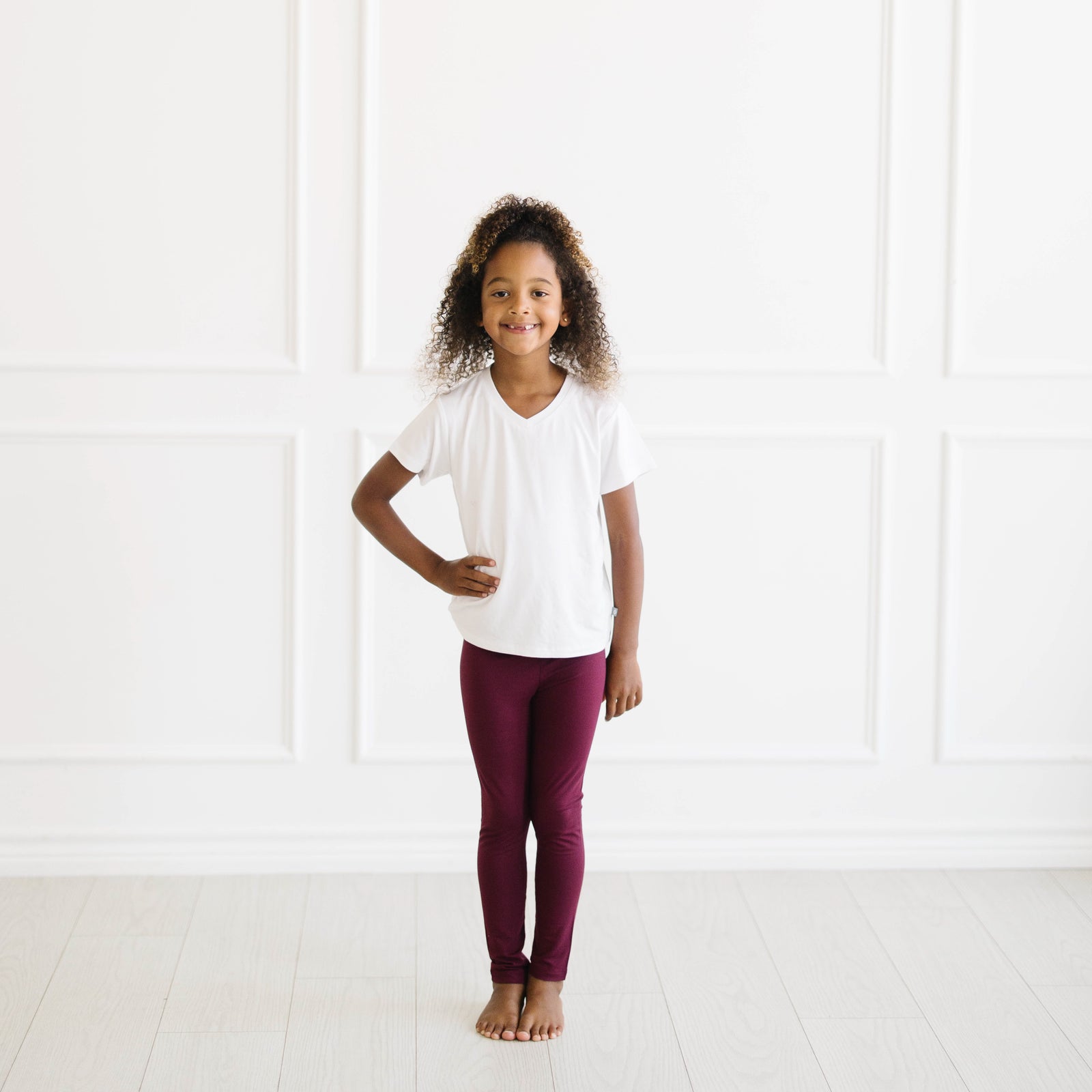 Toddler Leggings in Burgundy - Image 4