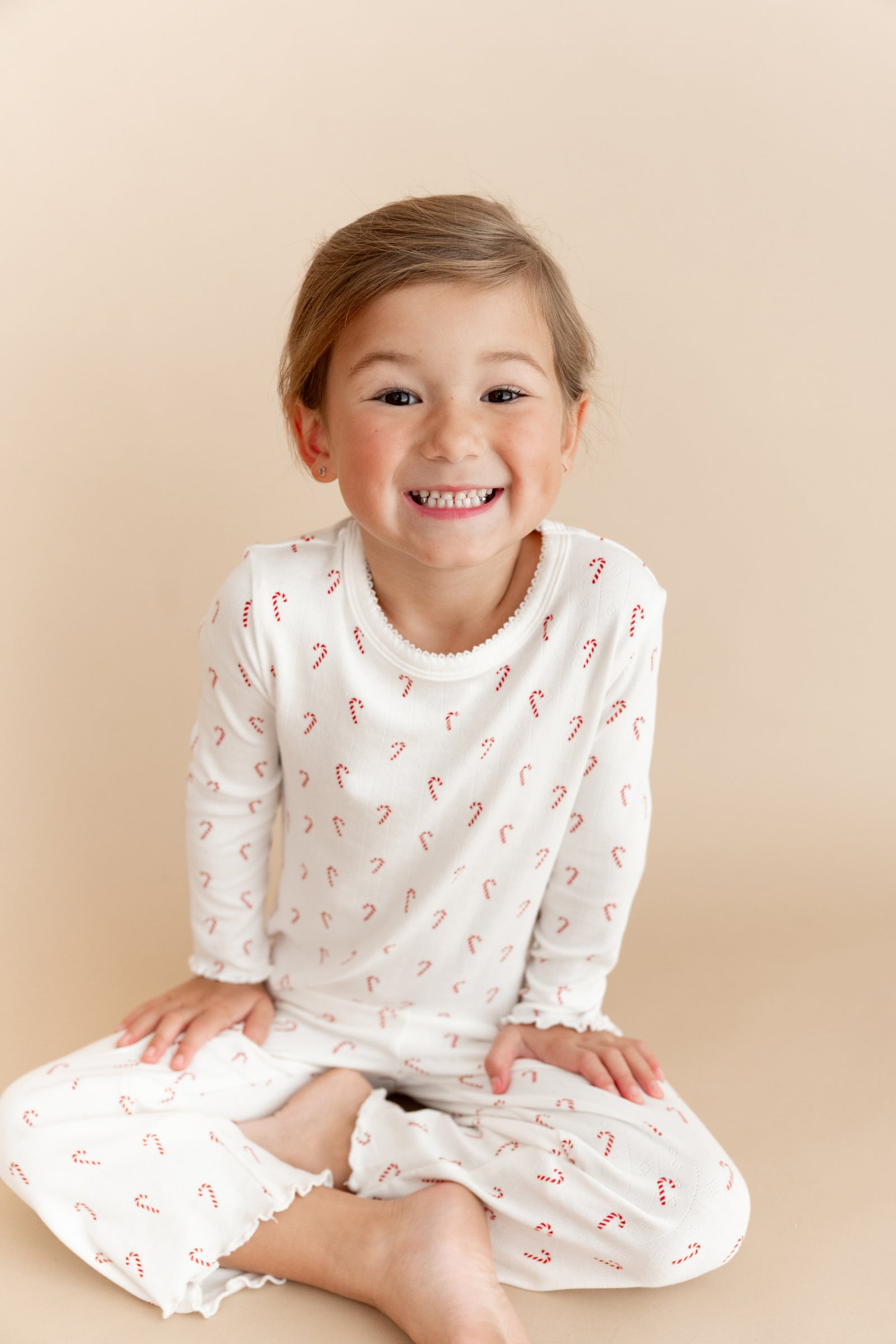 Pointelle Long Sleeve Set in Candy Cane - Image 3