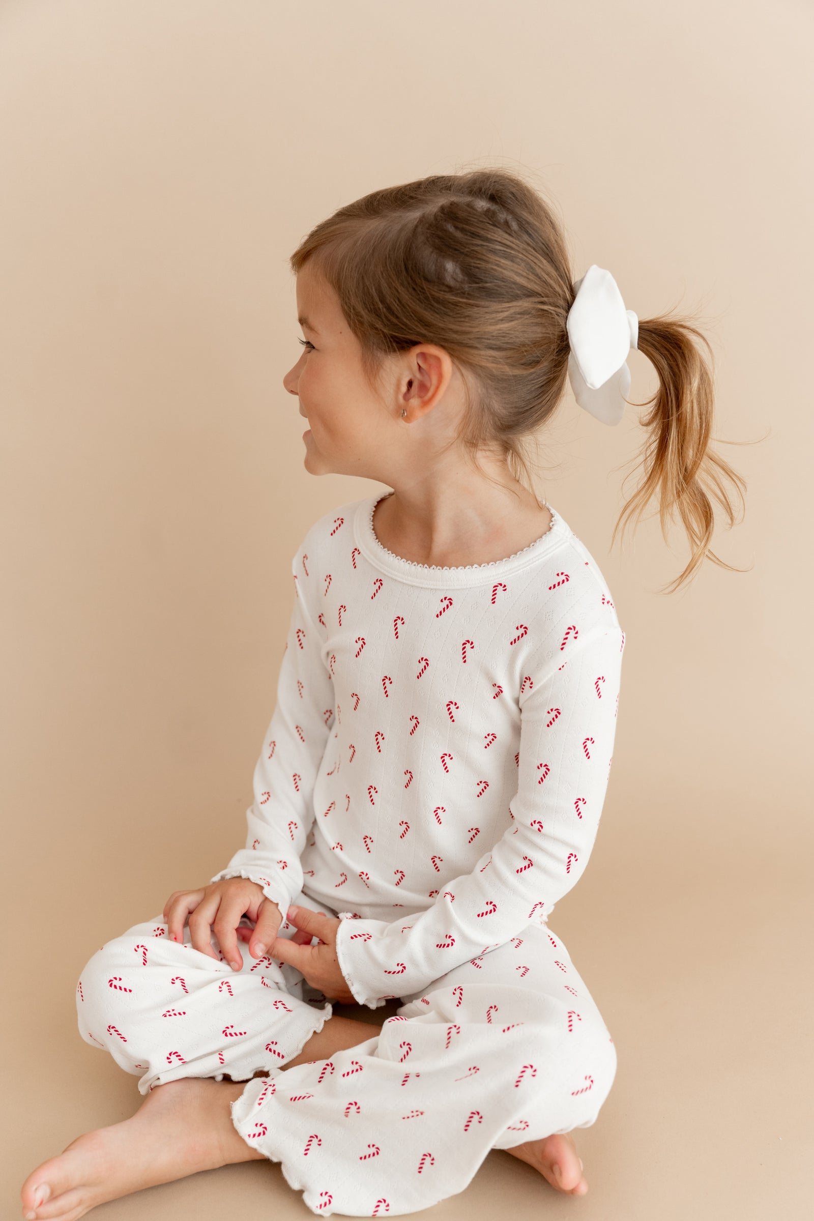 Pointelle Long Sleeve Set in Candy Cane - Image 4