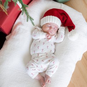 Pointelle Kimono Set in Candy Cane