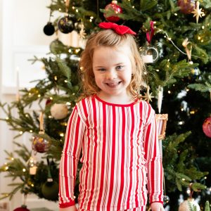 Long Sleeve Pajamas in Peppermint Stripes