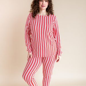 Women's Jogger Pajama Set in Peppermint Stripes