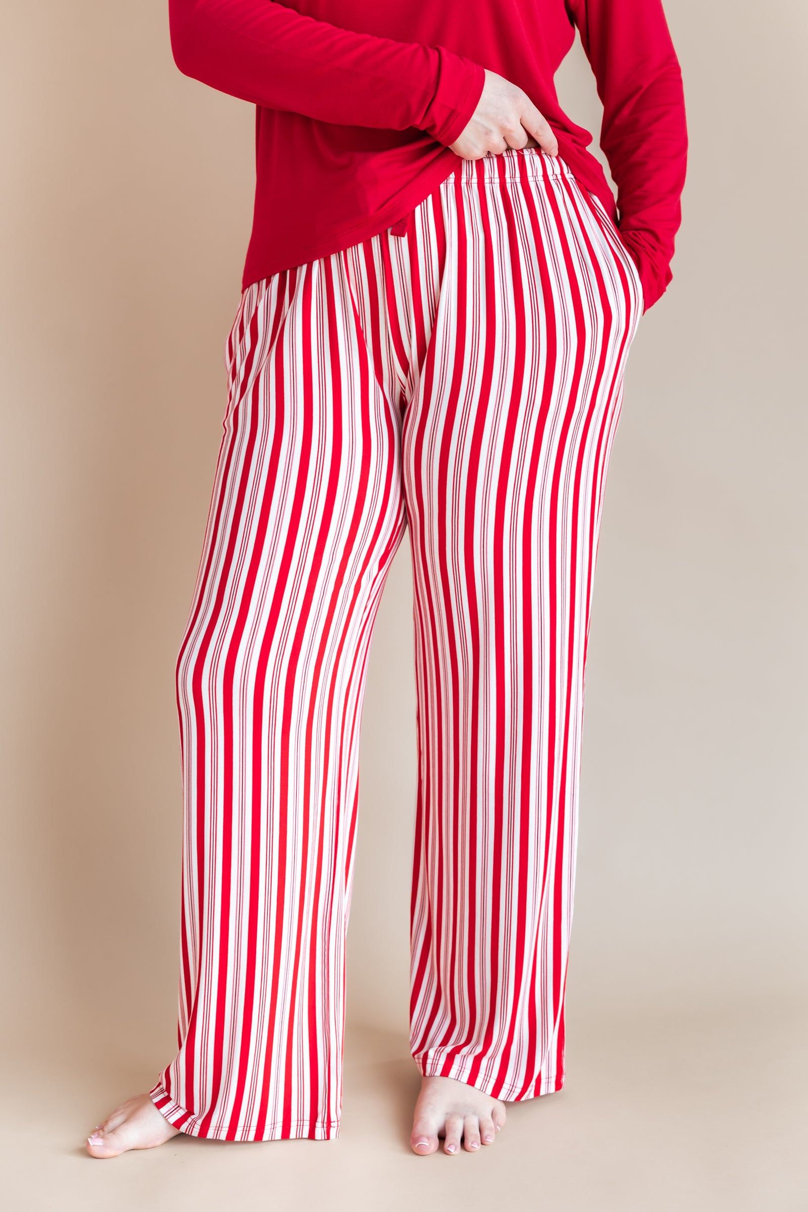 Women's Lounge Pants in Peppermint Stripes