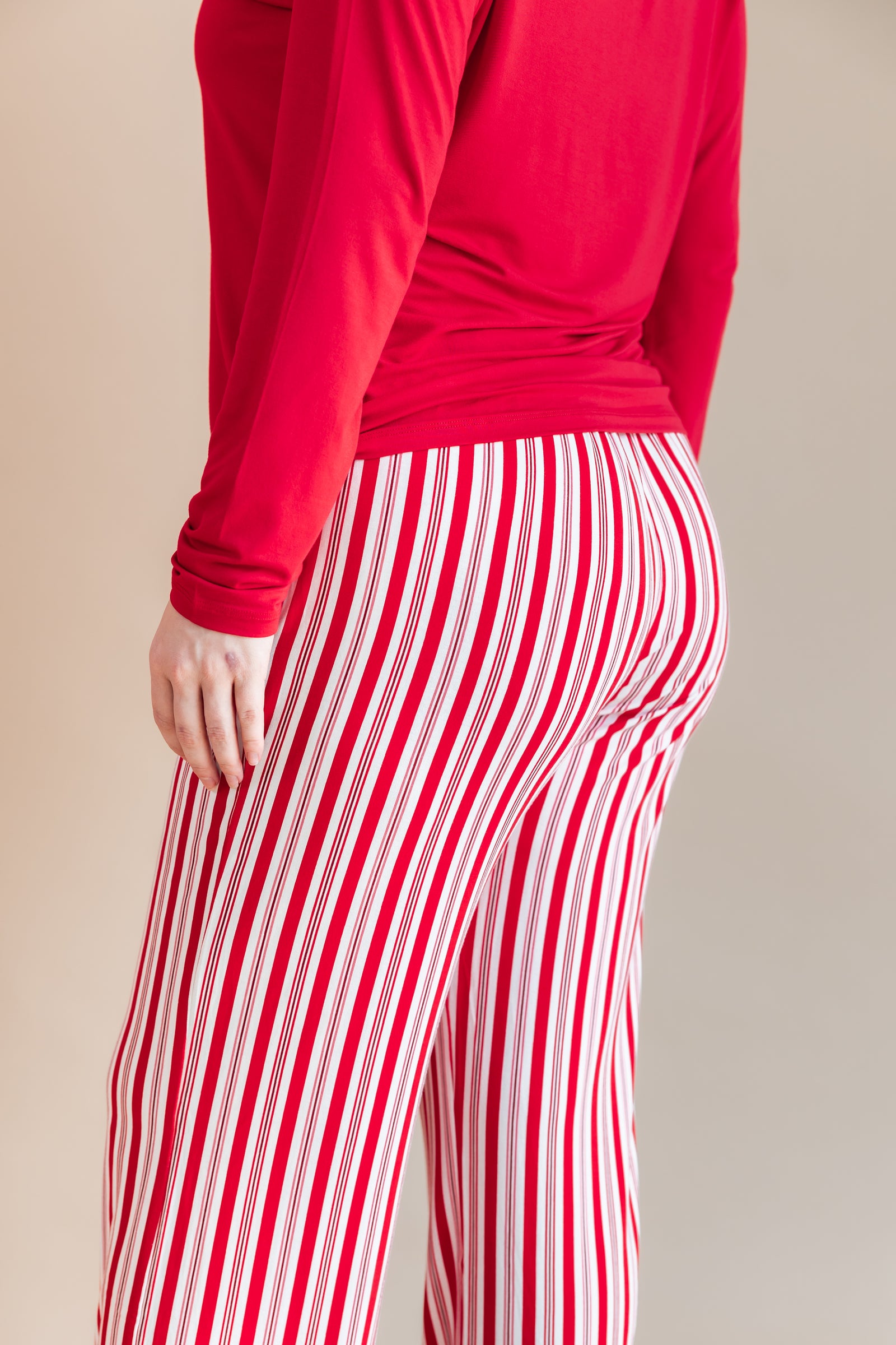 Women's Lounge Pants in Peppermint Stripes - Image 3