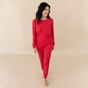 Women's Jogger Pajama Set in Cardinal