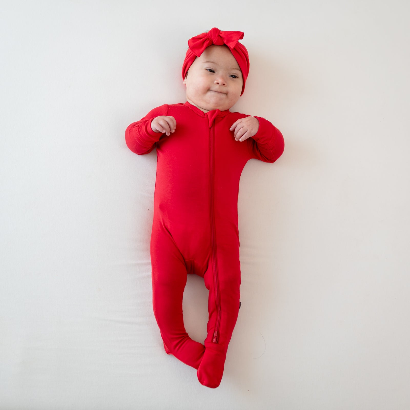 Zippered Footie in Cardinal - Image 3