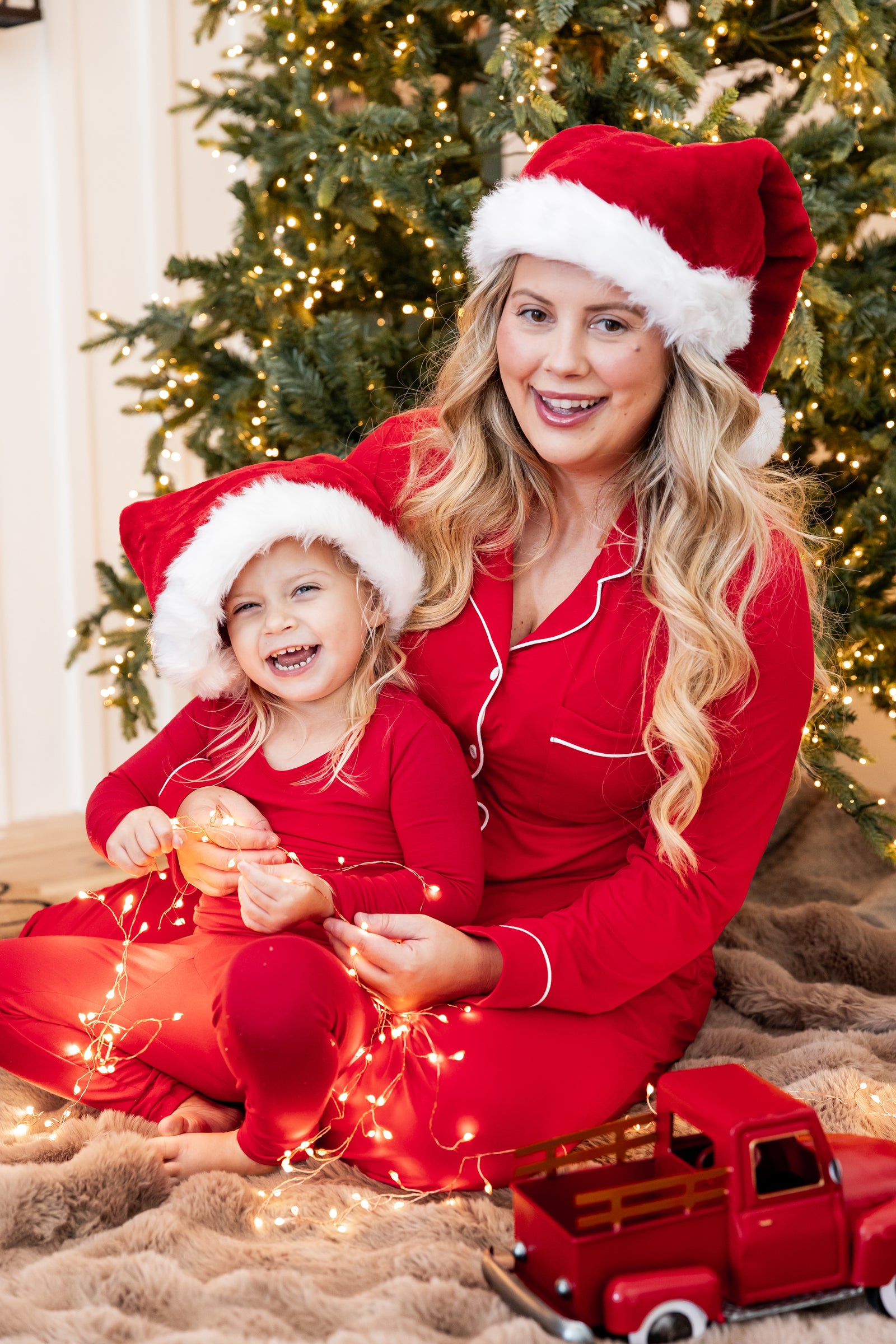 Long Sleeve Pajamas in Cardinal - Image 3