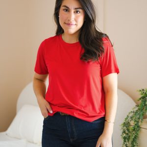 Women's Crew Neck Tee in Cardinal