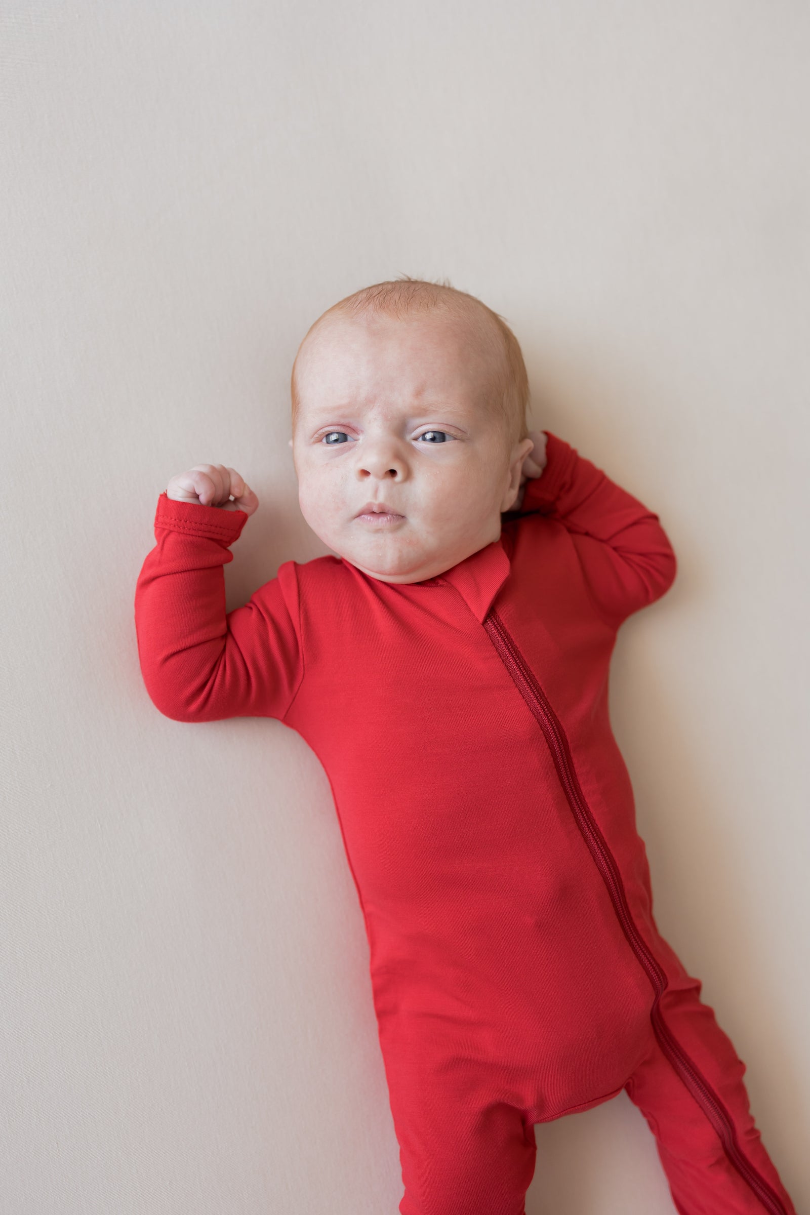 Zippered Romper in Cardinal - Image 3