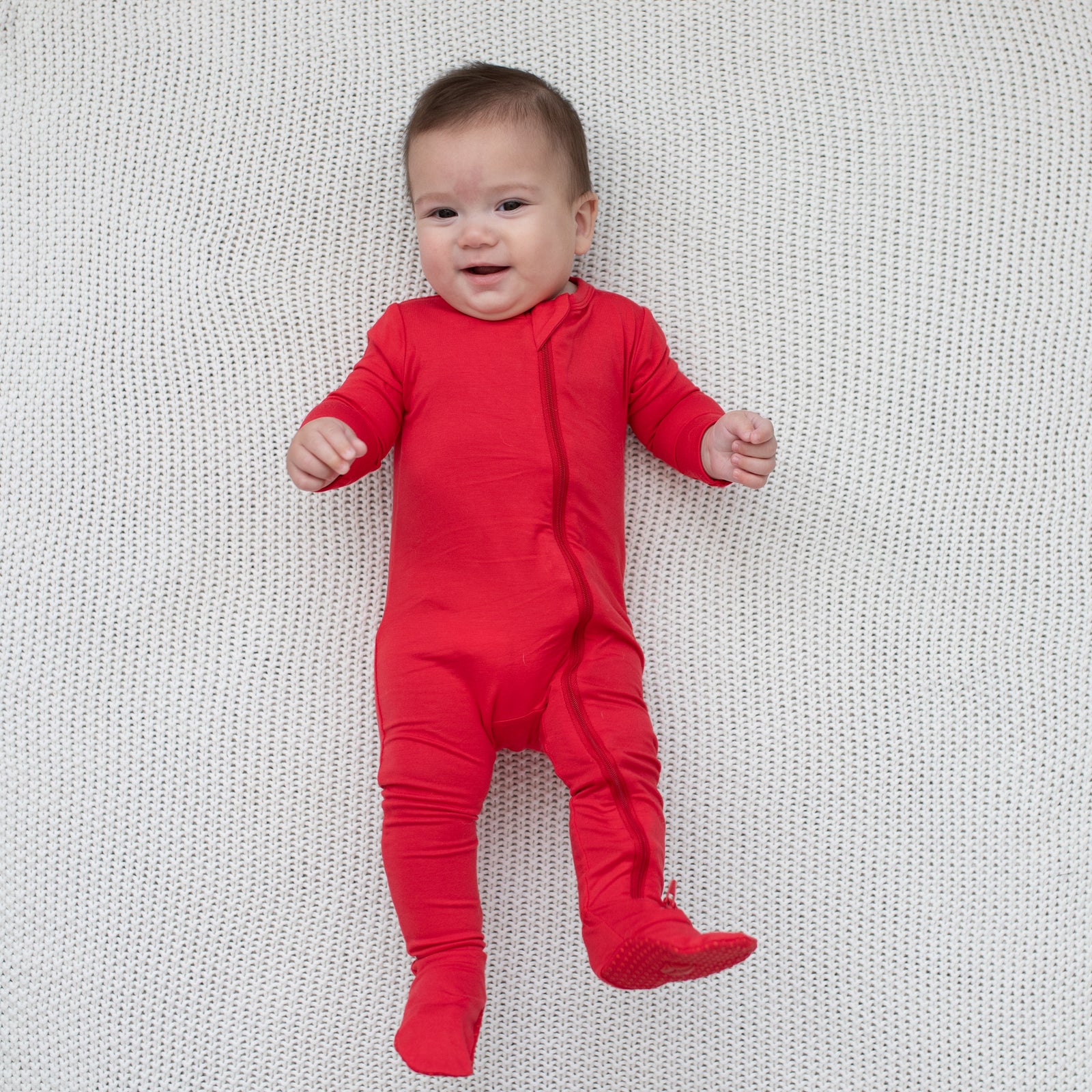 Zippered Footie in Cardinal - Image 4