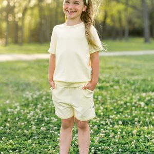 Short Sleeve Jogger Set in Chamomile