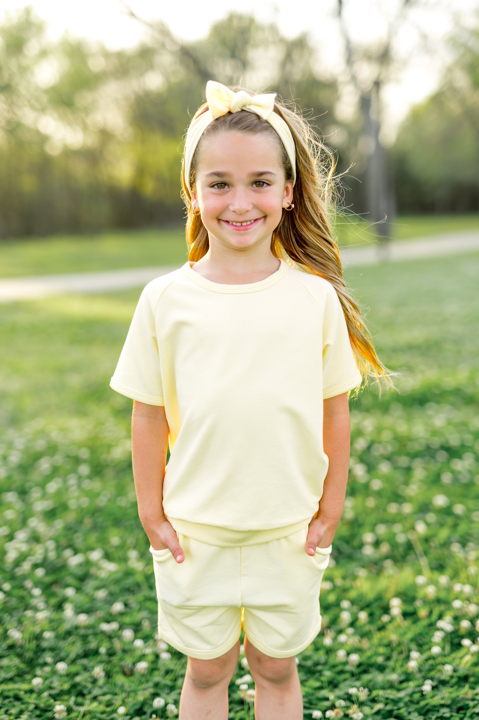 Short Sleeve Jogger Set in Chamomile - Image 3