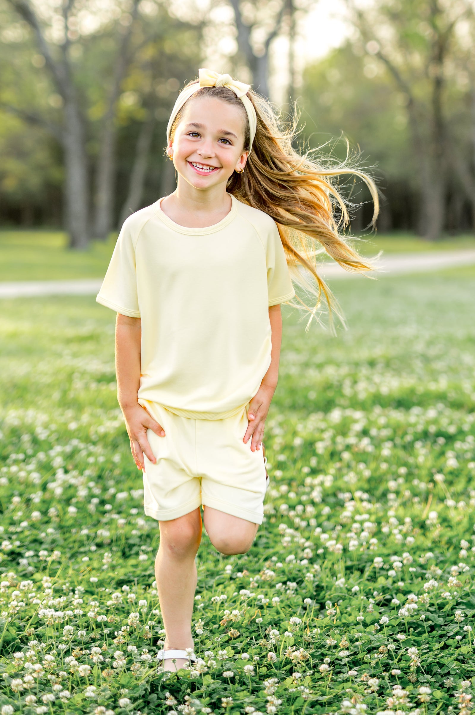 Short Sleeve Jogger Set in Chamomile - Image 4