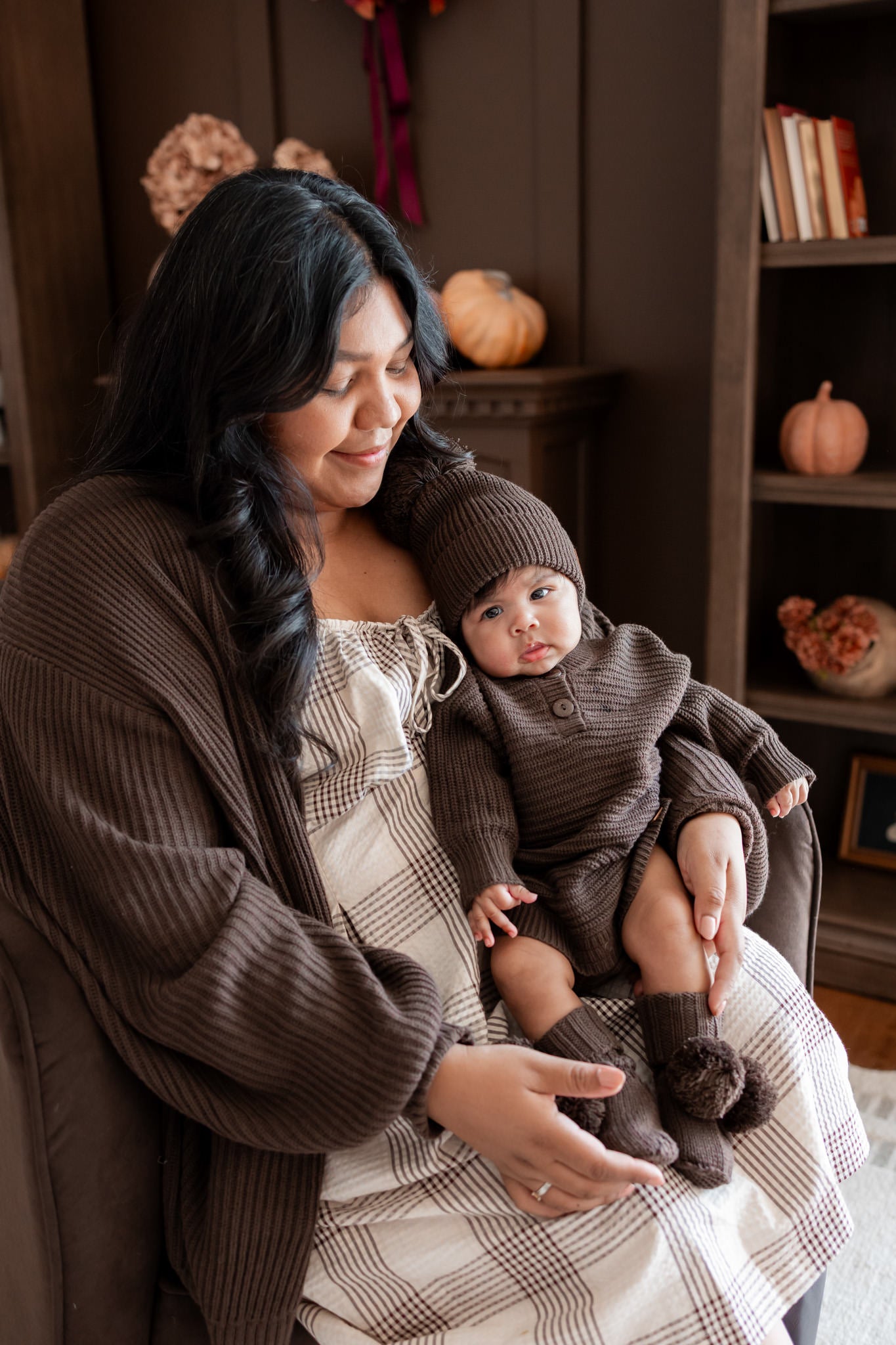 Chunky Knit Romper in Espresso - Image 8