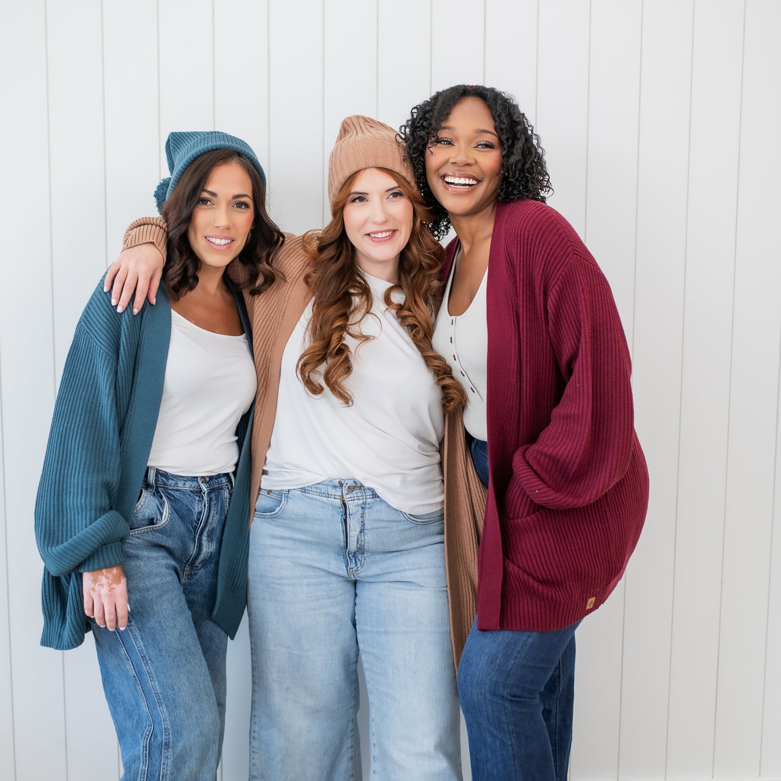 Chunky Knit Women's Oversized Cardigan in Burgundy - Image 5