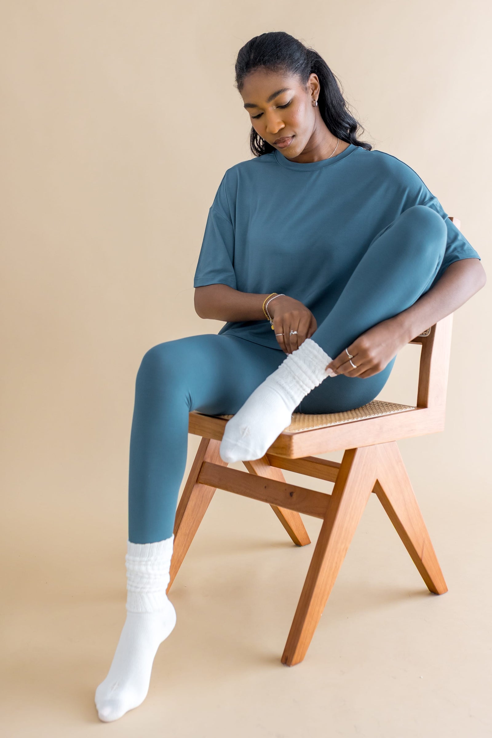 Adult Scrunch Socks in Cloud - Image 6