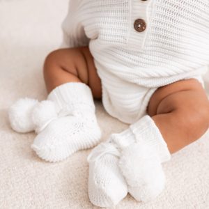 Knit Booties in Cloud