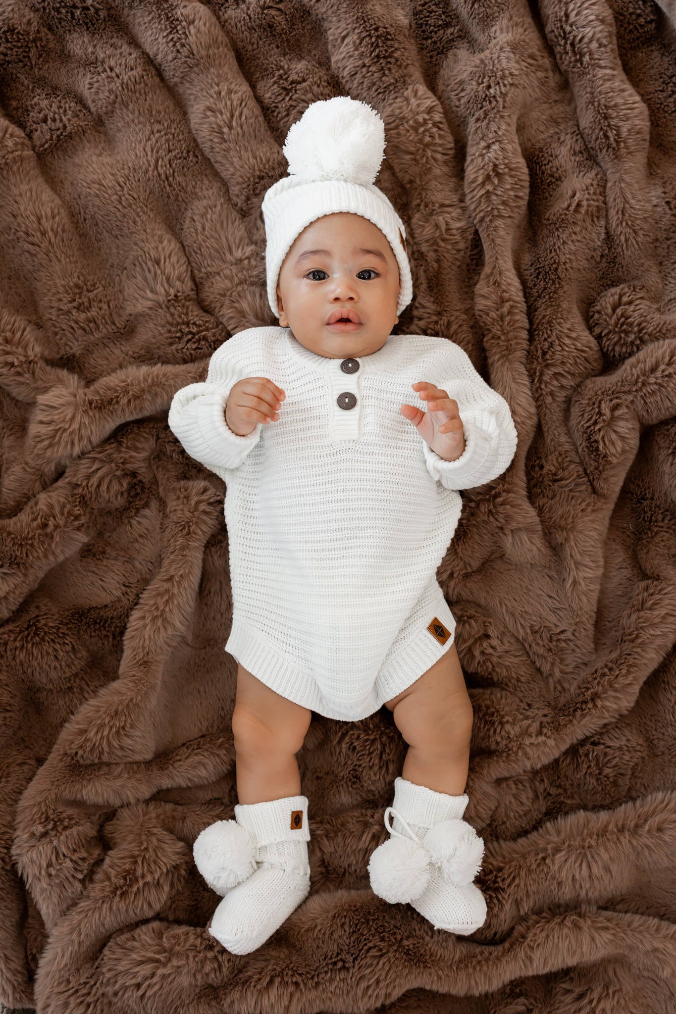 Chunky Knit Romper in Cloud - Image 7
