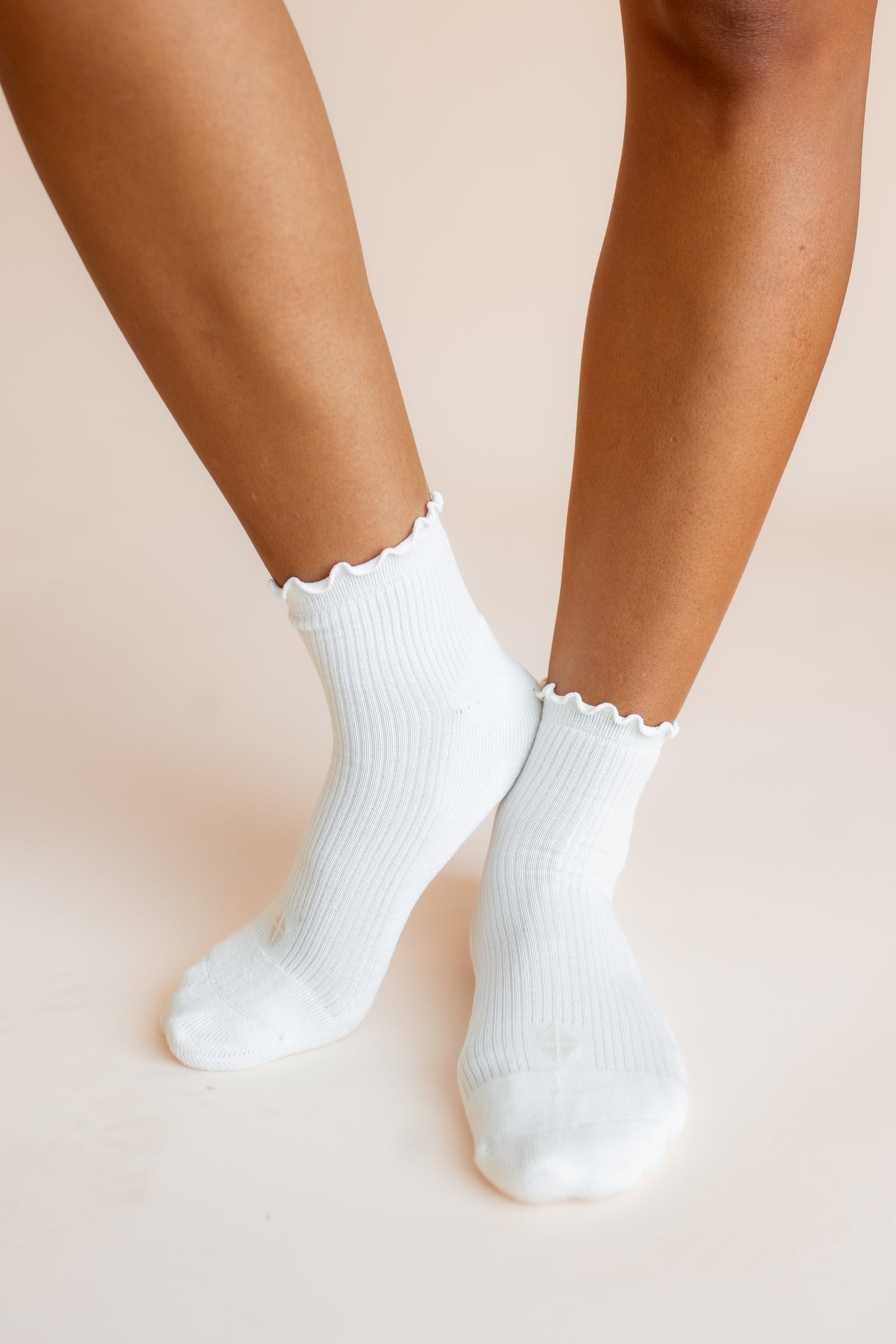 Women's Ruffle Socks in Cloud - Image 3