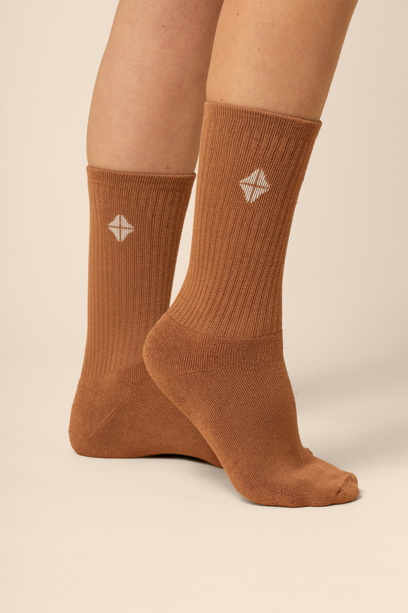 Adult Crew Socks in Latte - Image 3