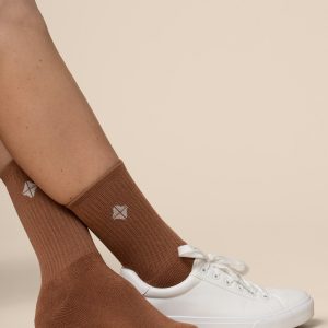 Adult Crew Socks in Latte