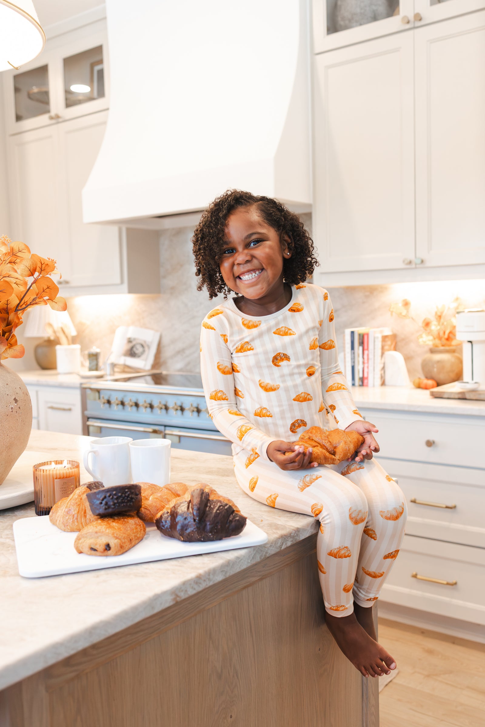 Long Sleeve Pajamas in Croissant - Image 4