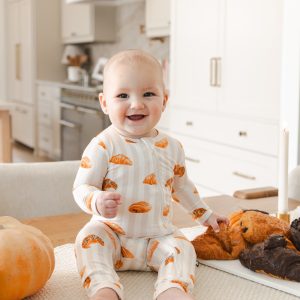 Zippered Romper in Croissant