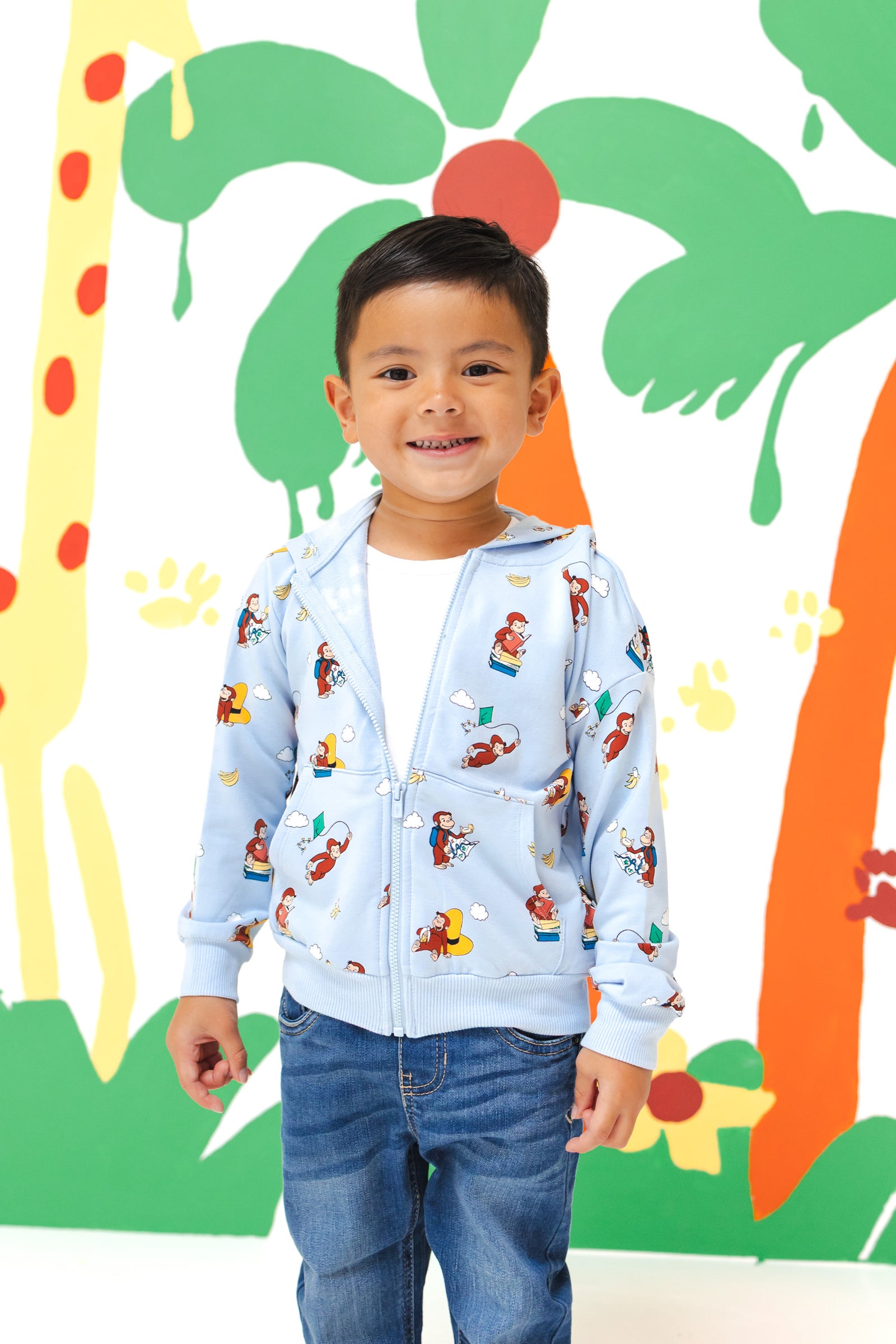 Zip-Up Hoodie in Curious George - Image 3