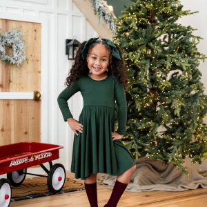 Long Sleeve Twirl Dress in Cypress
