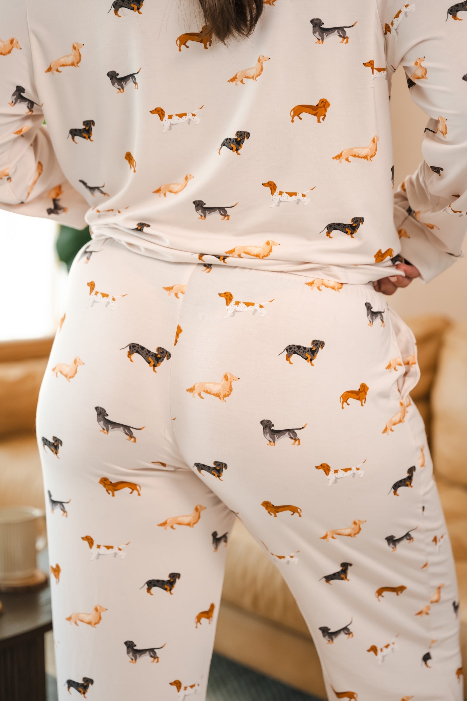 Long-Sleeved Women's Pajama Set in Dachshund - Image 6