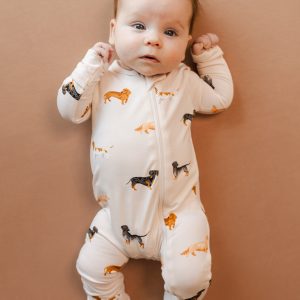 Zippered Romper in Dachshund