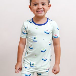 Short Sleeve Pajamas in Dew Mahjong
