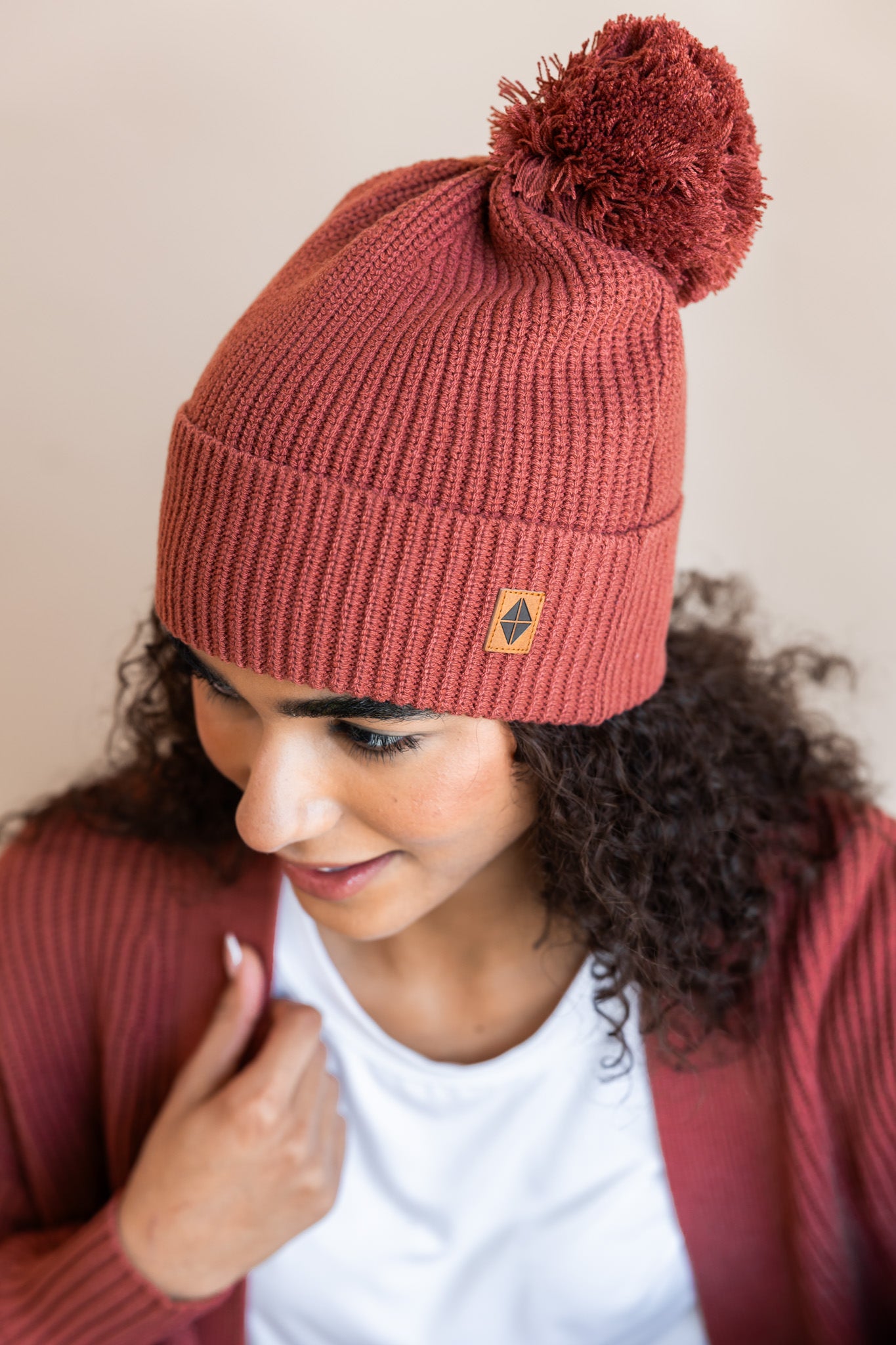 Chunky Knit Adult Pom in Ember - Image 2