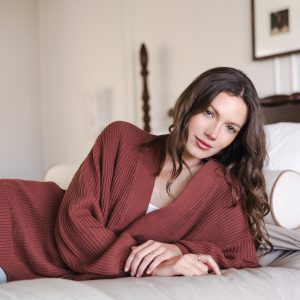 Chunky Knit Women's Oversized Cardigan In Ember