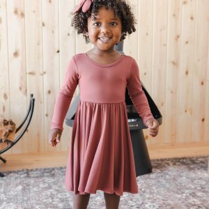 Long Sleeve Twirl Dress in Ember