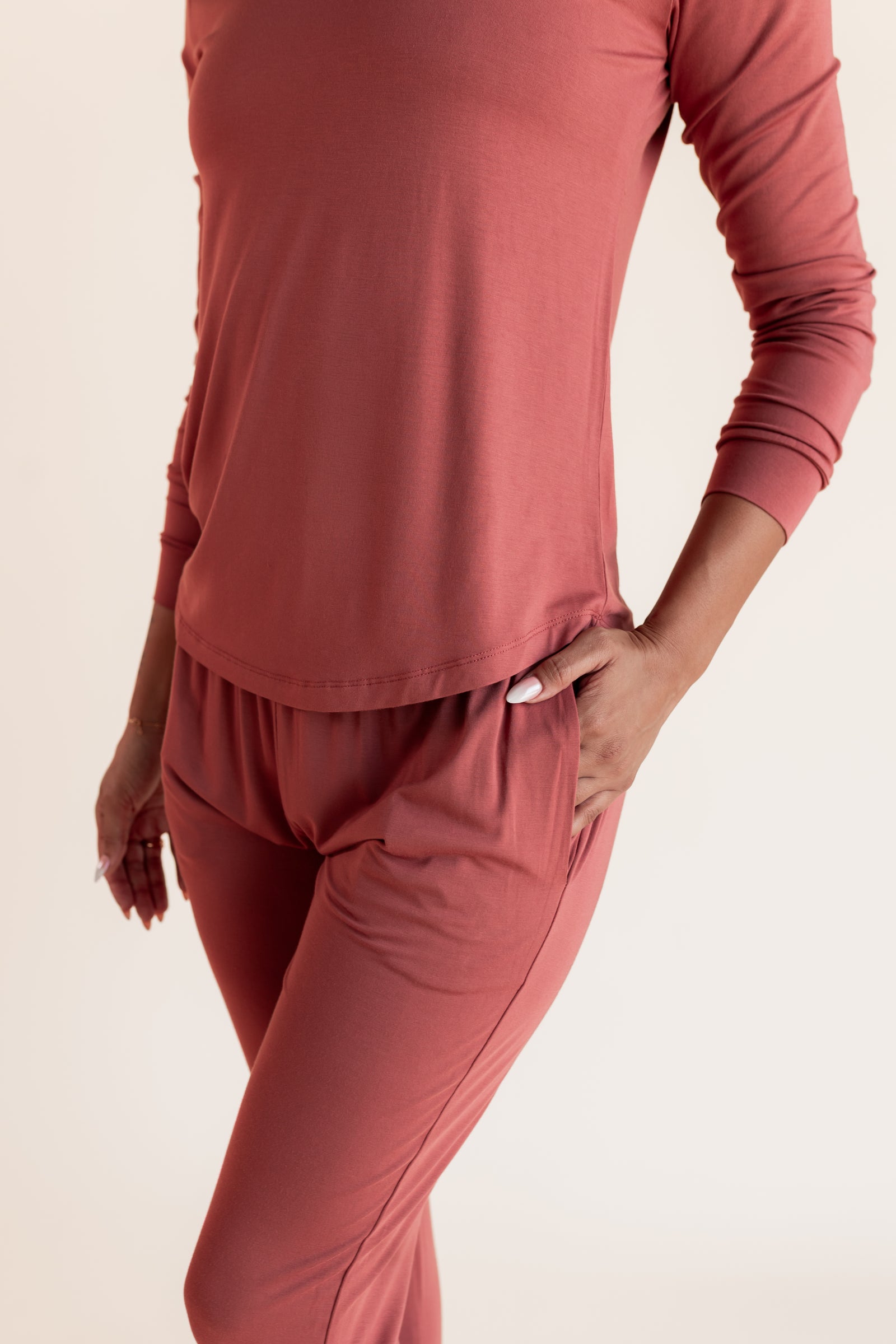Women's Jogger Pajama Set in Ember - Image 2