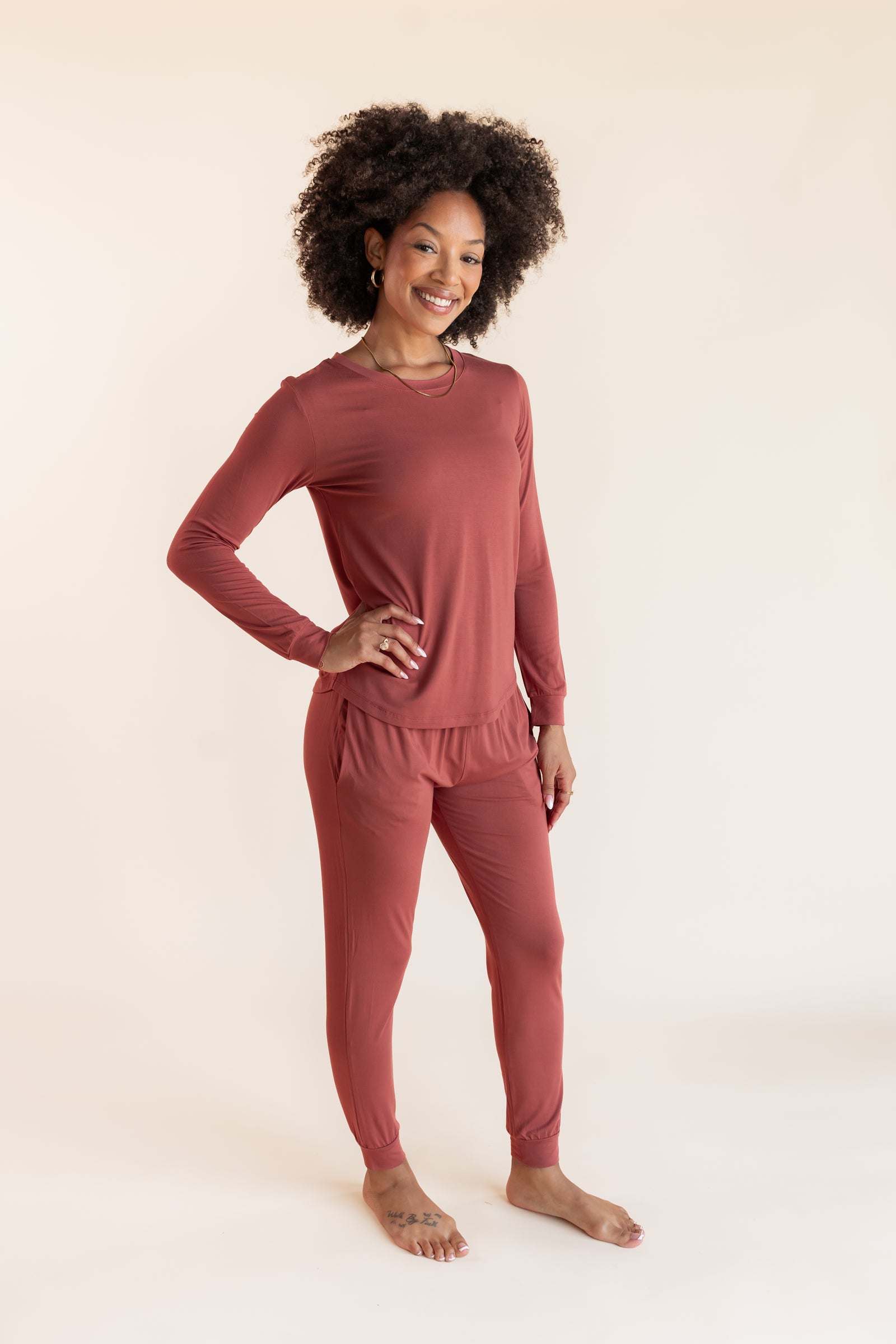 Women's Jogger Pajama Set in Ember - Image 4