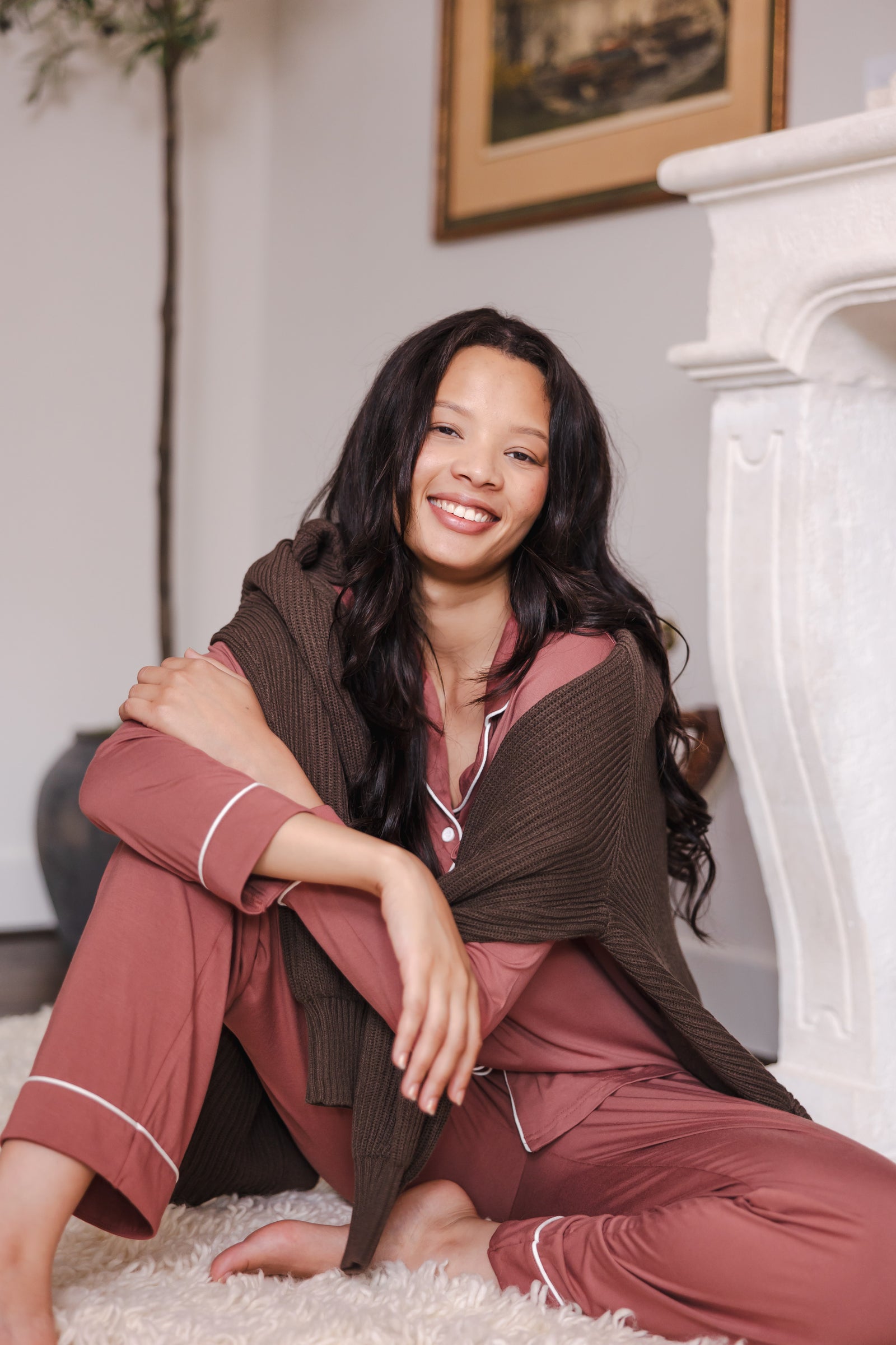 Long-Sleeved Women's Pajama Set in Ember - Image 7