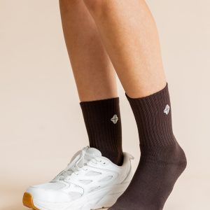 Adult Crew Socks in Espresso