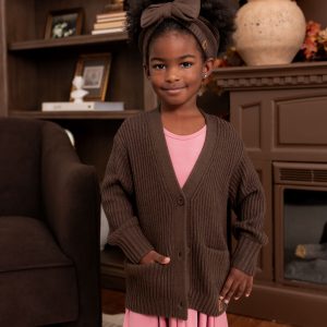 Chunky Knit Oversized Cardigan in Espresso