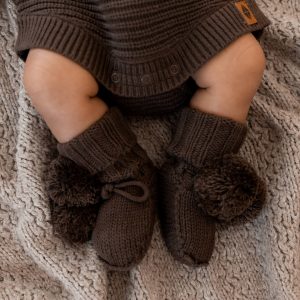 Knit Booties in Espresso