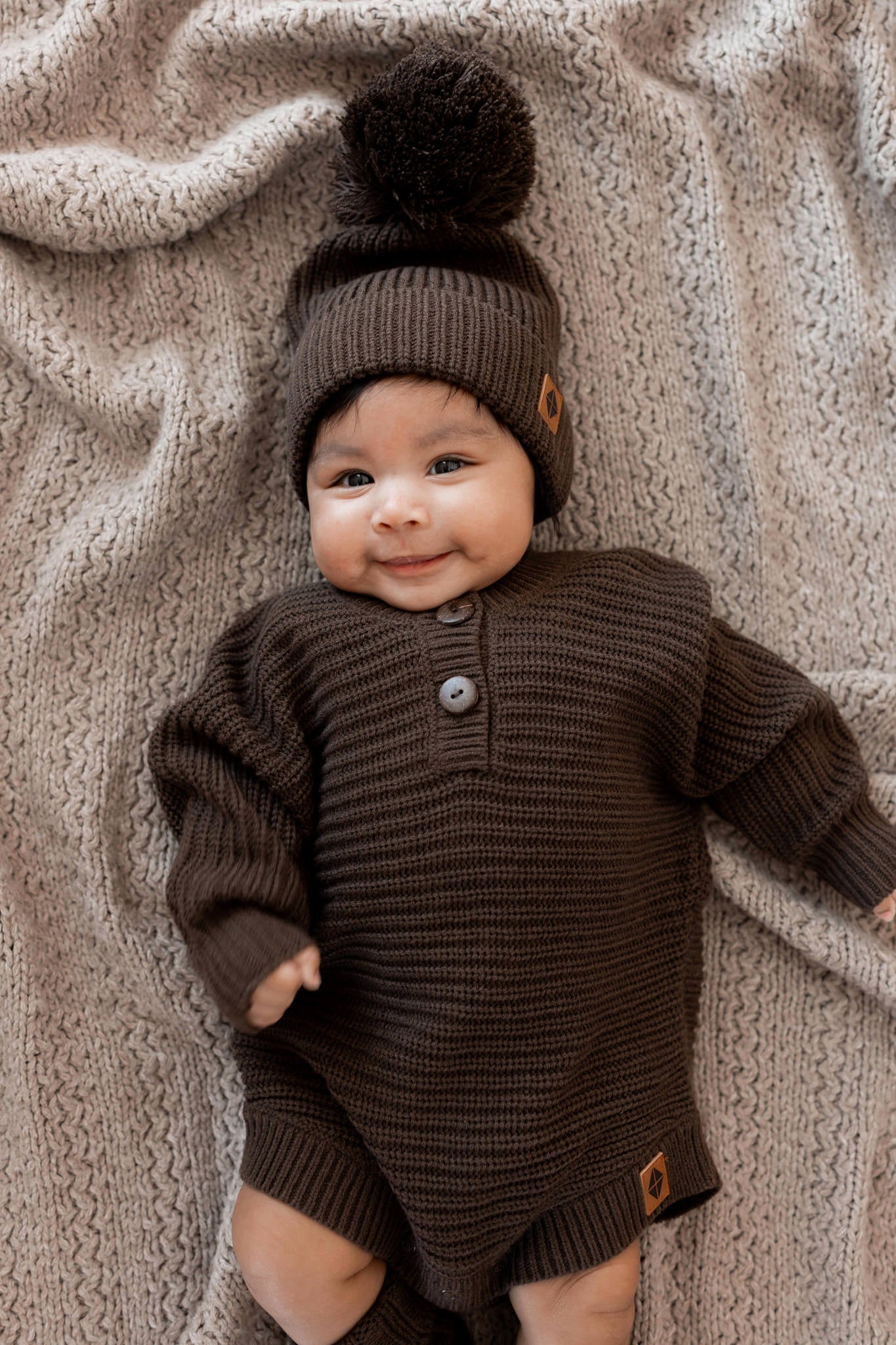 Chunky Knit Romper in Espresso - Image 7