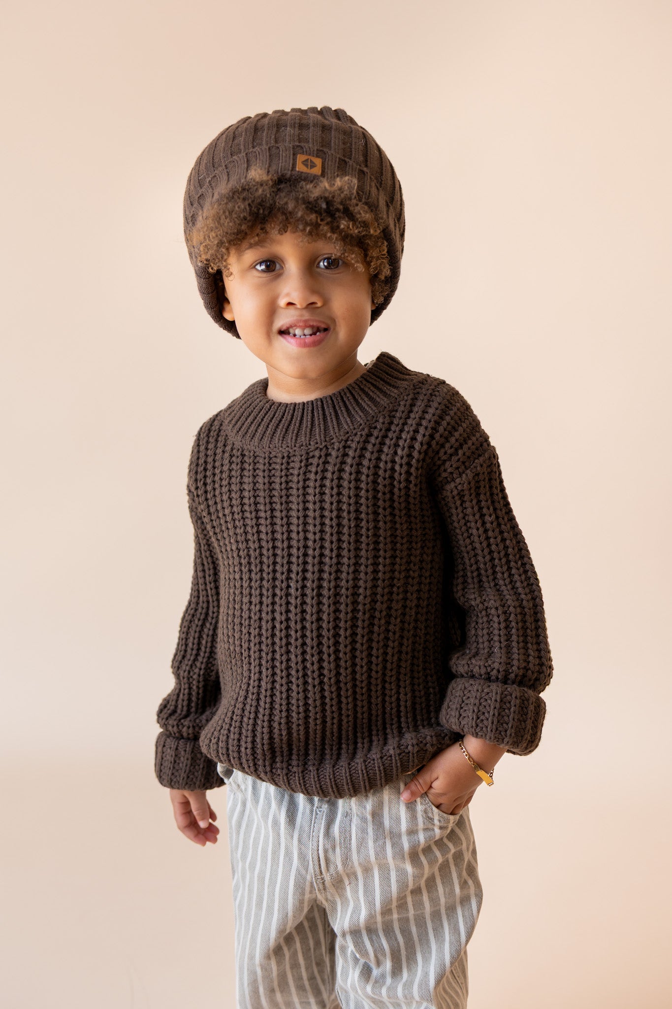 Chunky Knit Sweater in Espresso - Image 8