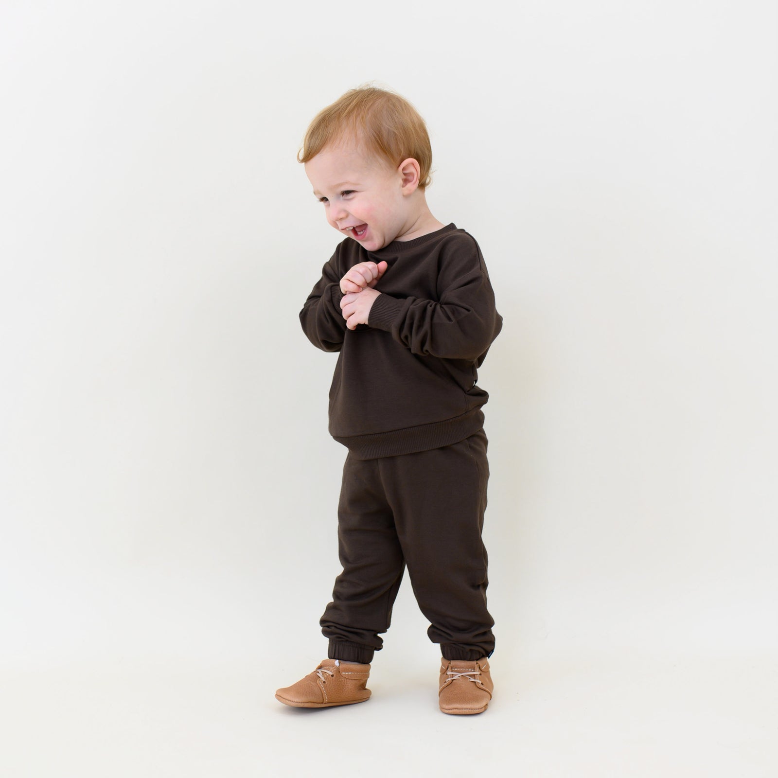 French Terry Jogger Set in Espresso - Image 3
