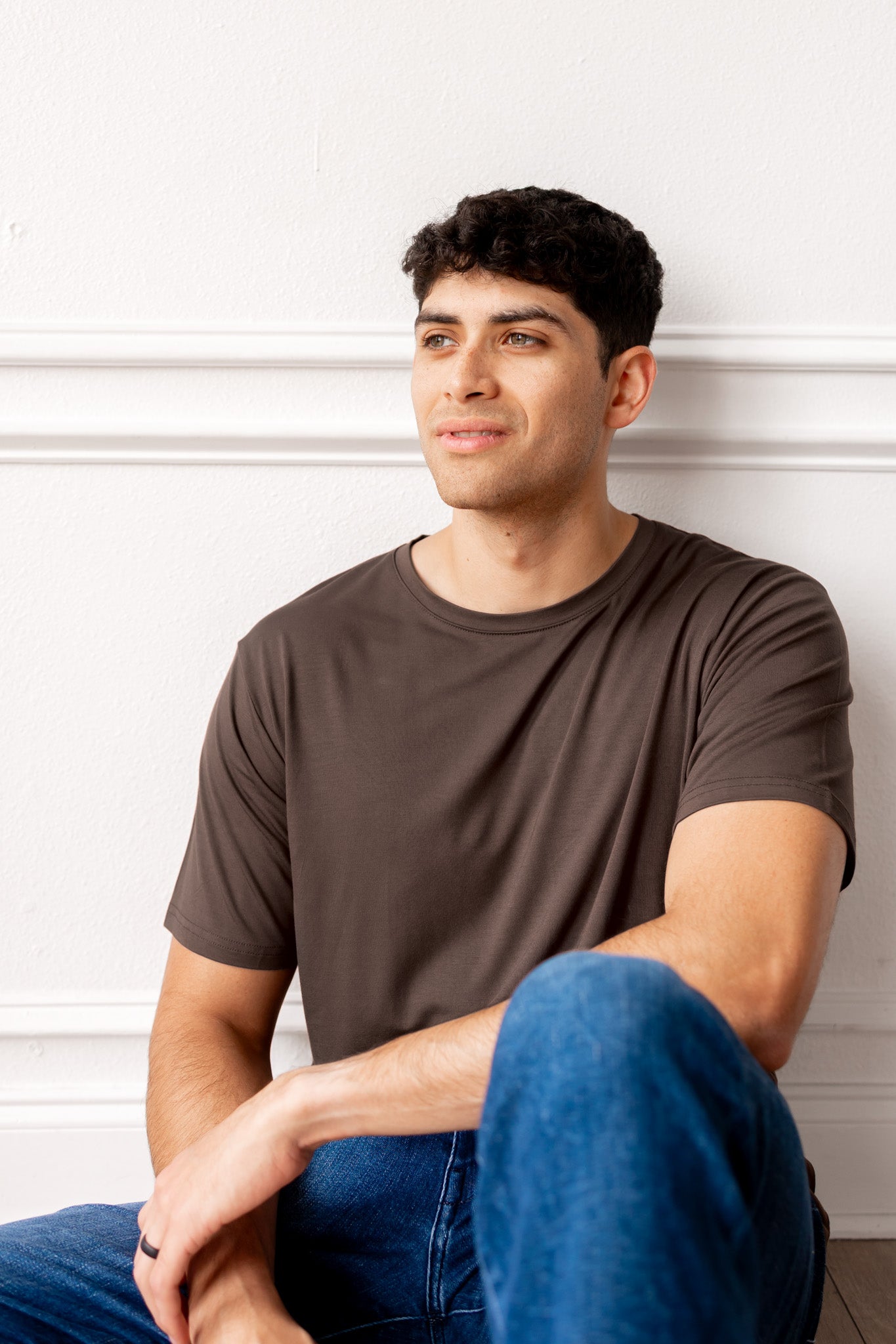 Men's Crew Neck Tee in Espresso - Image 2